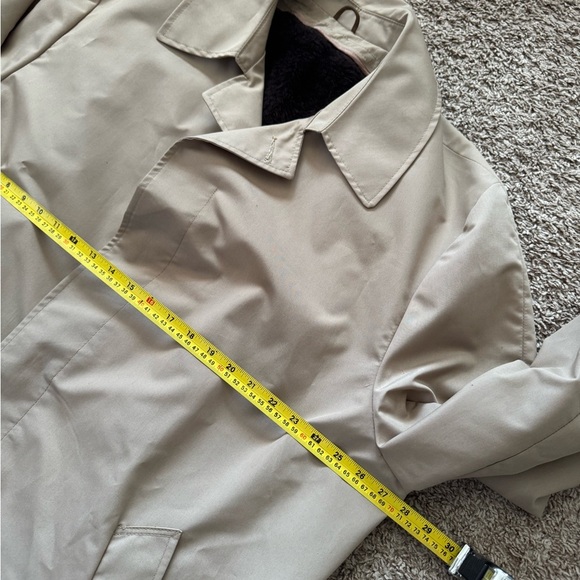 Vintage Sears The Mens Shop Beige Trench Coat Zip Out Liner Men Size 50 Regular - Picture 3 of 7